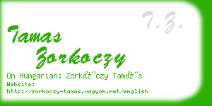 tamas zorkoczy business card